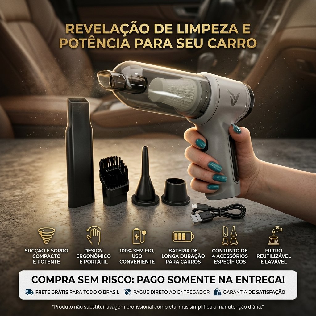 Aspirador e Soprador Portátil 2 em 1